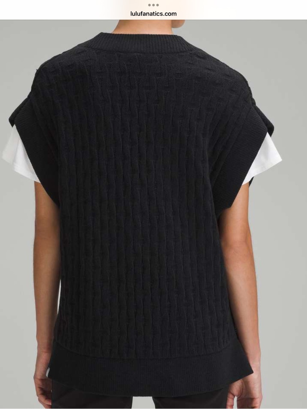 lululemon athletica Black Cable-Knit V-Neck Sweater Vest - Picture 2 of 5